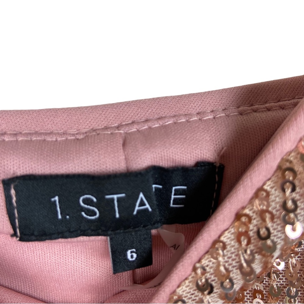 1.STATE Rose Sequin Slip Mini Dress V-Neck Party Cocktail Size 6 NWT - Picture 9 of 11